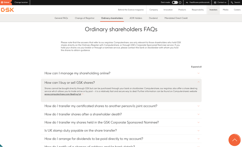 Gskshareholderfaqs