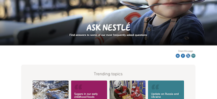 A screenshot from nestle.com's "Ask Nestle" section