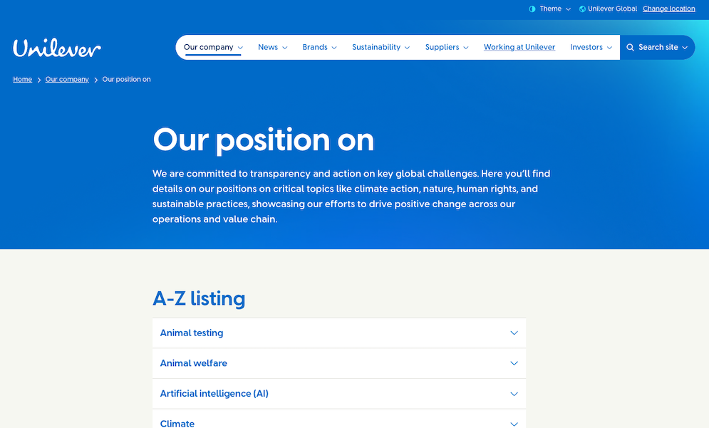 Unileverourpositionon