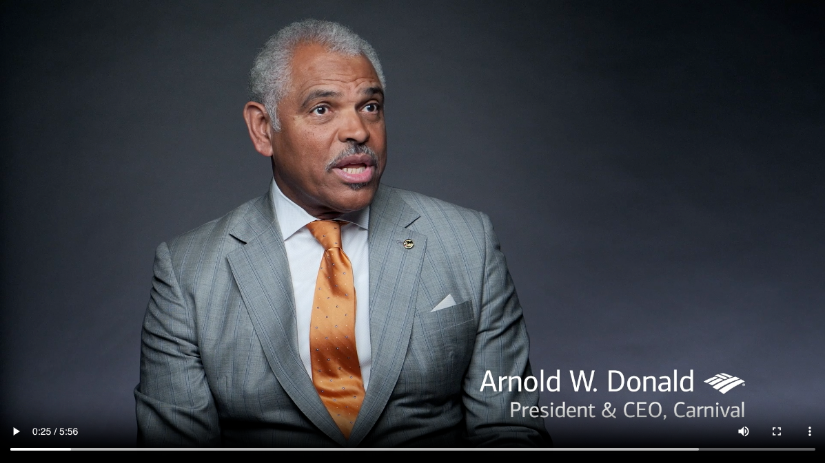 Screenshot of Bank of America's video featuring each member of the Board of Directors discussing different aspects of the bank's “Responsible Growth” strategy