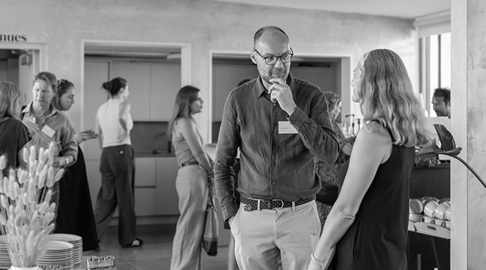 Bowen Craggs CEO Scott Payton chats to delegates at a recent breakfast meeting