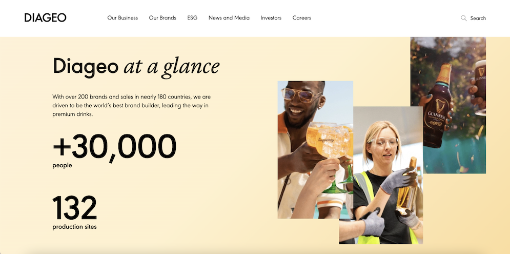 Fun imagery of employees holding beverages